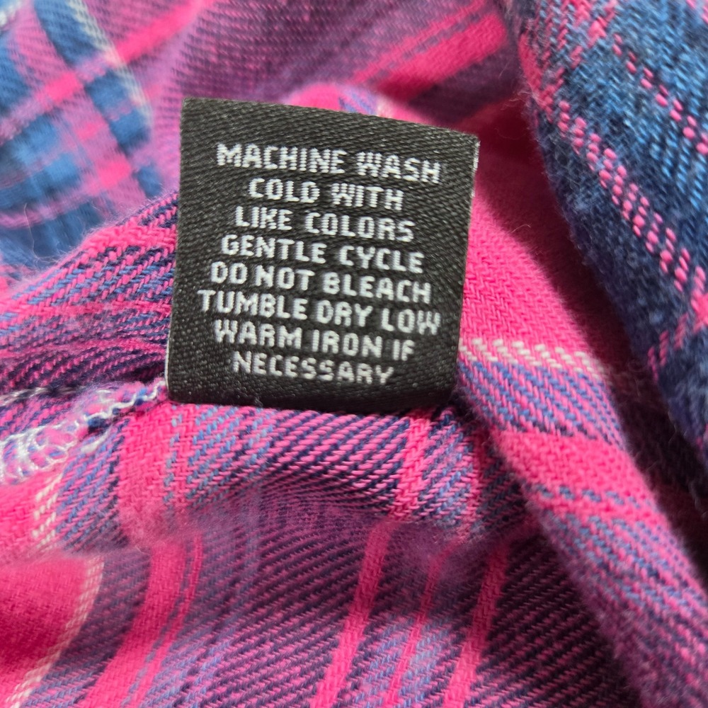 BKE Vintage Mens XL Pink Plaid Western Pearl Snap Short Sleeve Shirt - Picture 7 of 13